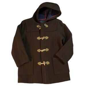 Mini Boden Brown Hooded Toggle Coat